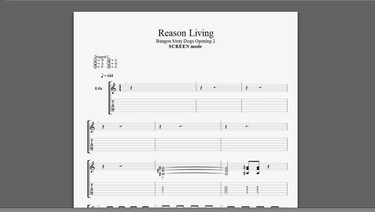 [图]文豪野犬OP2 - Reason Living [SCREEN mode]tab