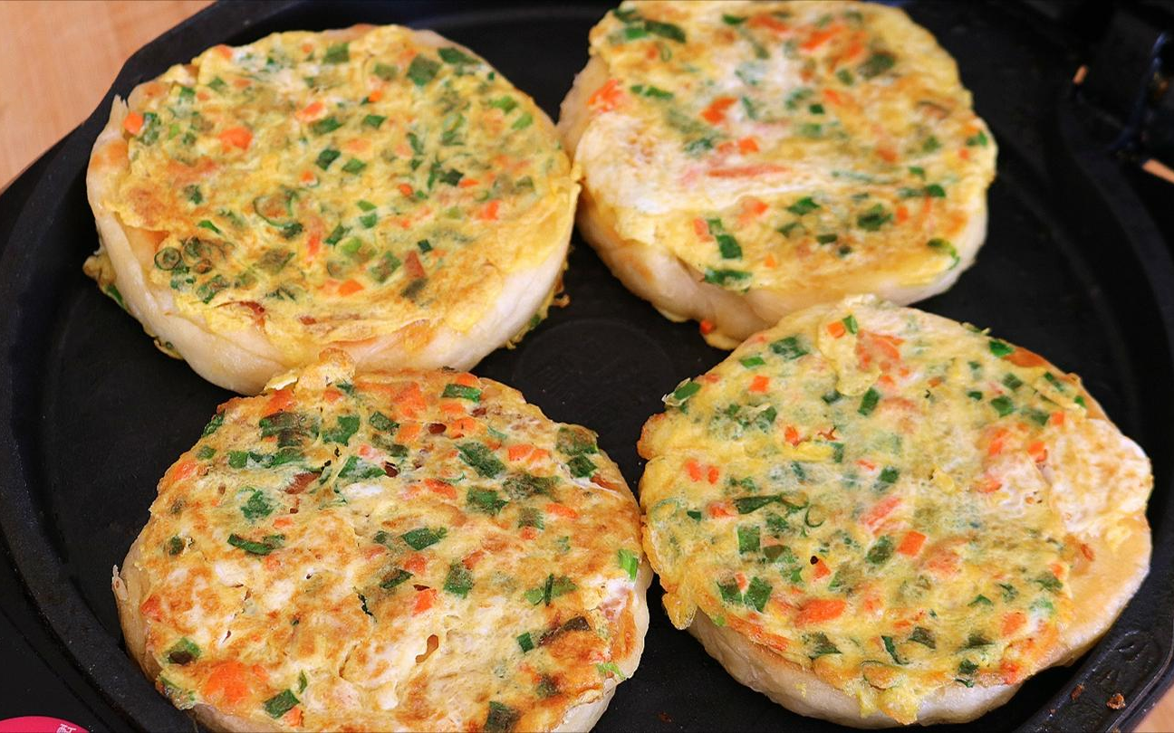 懒人快速早餐饼,不揉面,不擀面,蓬松暄软,比面包好吃还营养