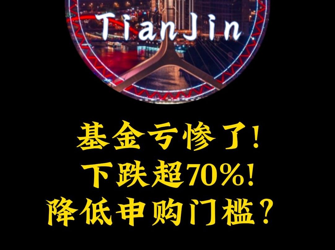 基金亏惨了!下跌超70%!降低申购门槛?哔哩哔哩bilibili