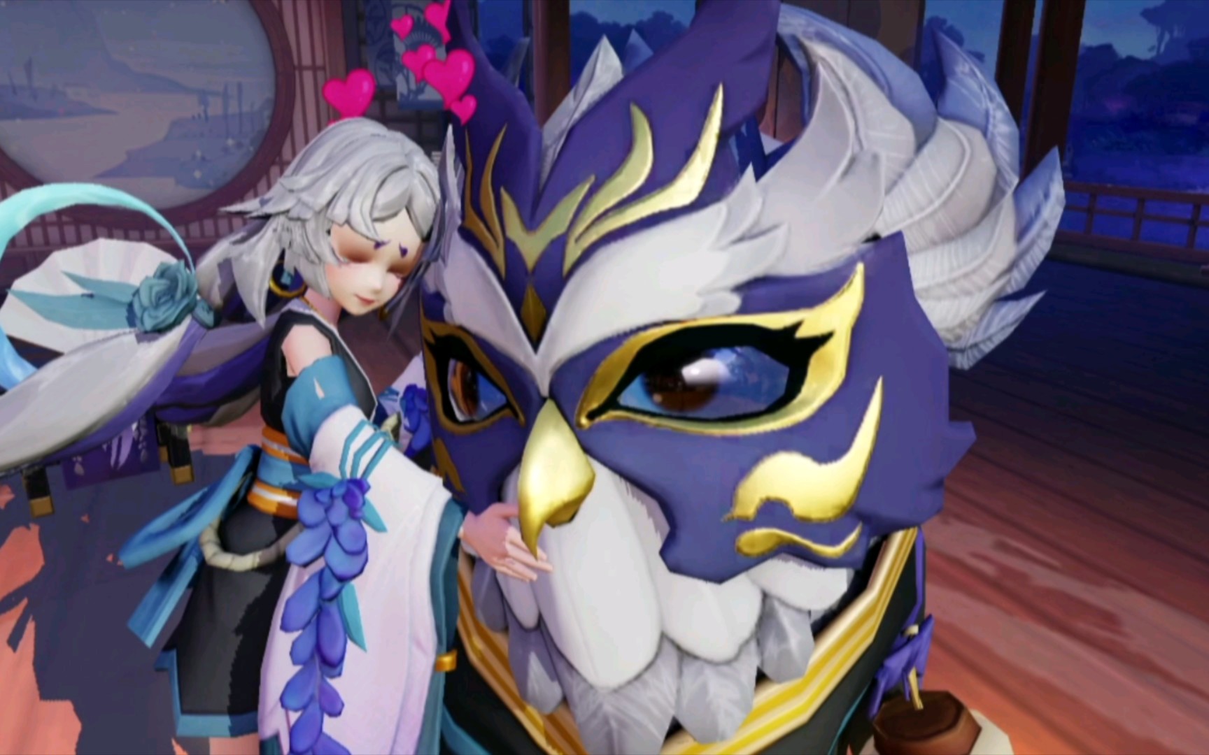 平安京新式神:薰染色皮/觉醒皮澄心三段互动全语音,密语礼盒,特写