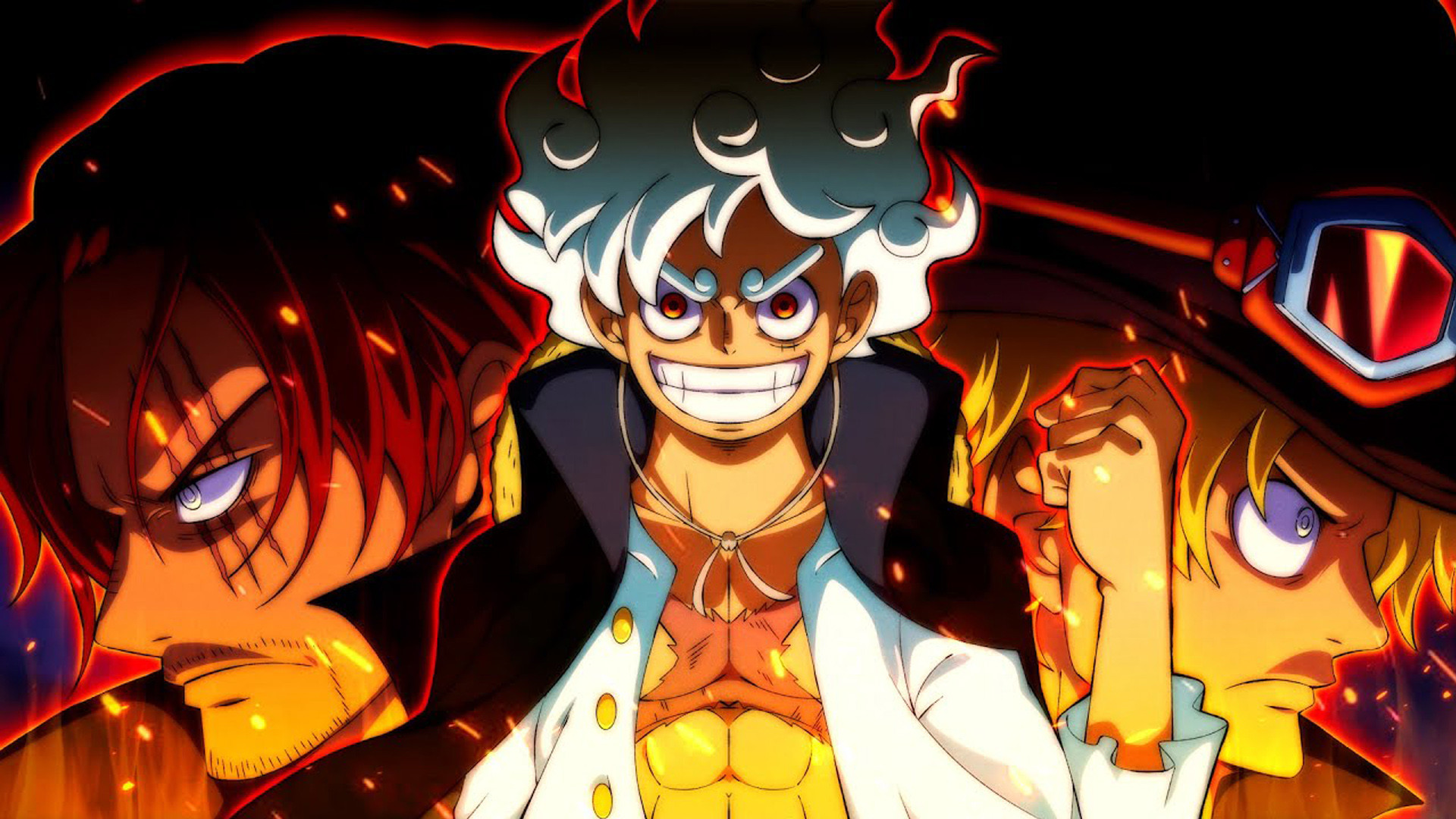 海贼王1057话,和之国全篇完结,路飞送给桃之助四皇旗,三大船长飞下