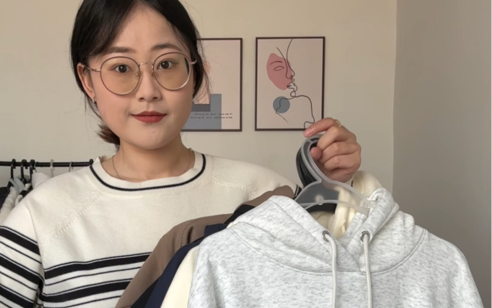153 117斤 微胖小个子女生秋冬加绒卫衣分享