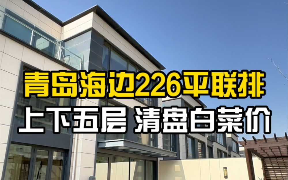 青岛城阳海边226平联排别墅,实得650平,便宜干干了哔哩哔哩bilibili