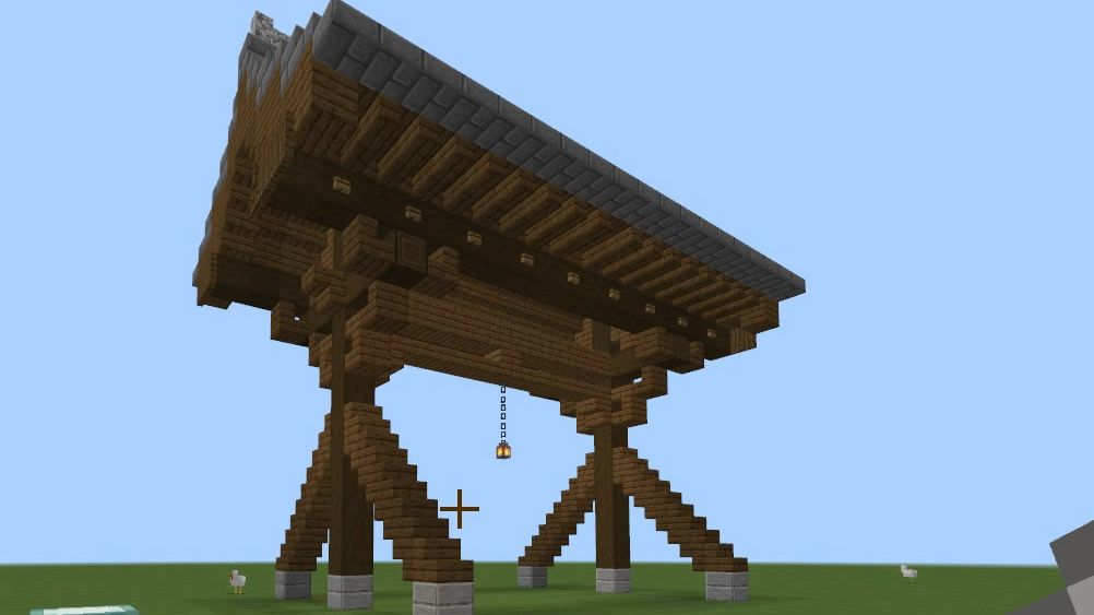 【minecraft】我的世界古建筑小比例中式悬山简陋牌坊/山门