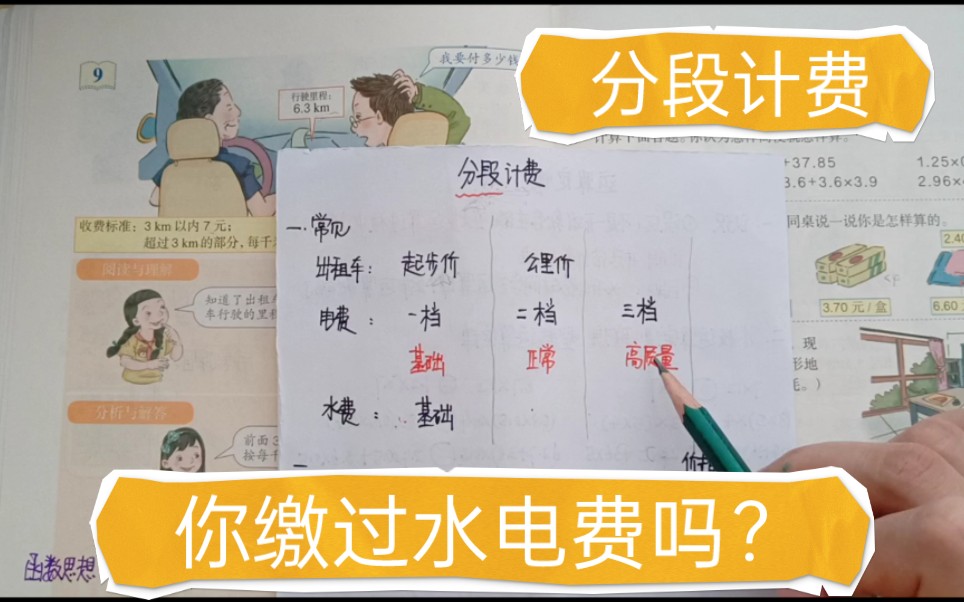 【五上数学6】分段计费 孩子你在生活里缴过水电费吗?哔哩哔哩bilibili