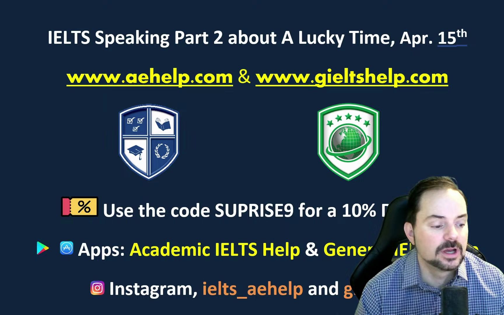 [图]【AcademicEnglishHelp】Speaking Part 2 about A Lucky Time