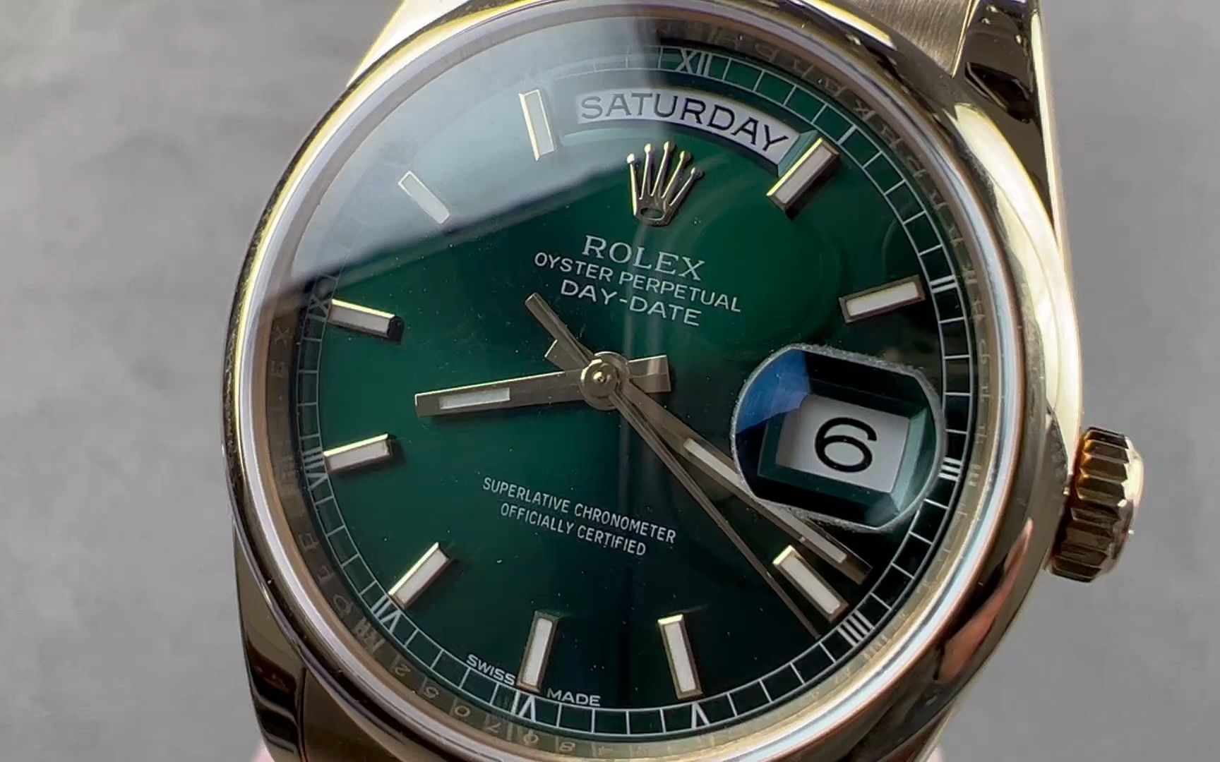 【watchbox 测评】劳力士 星期日历 118208 绿盘 测评