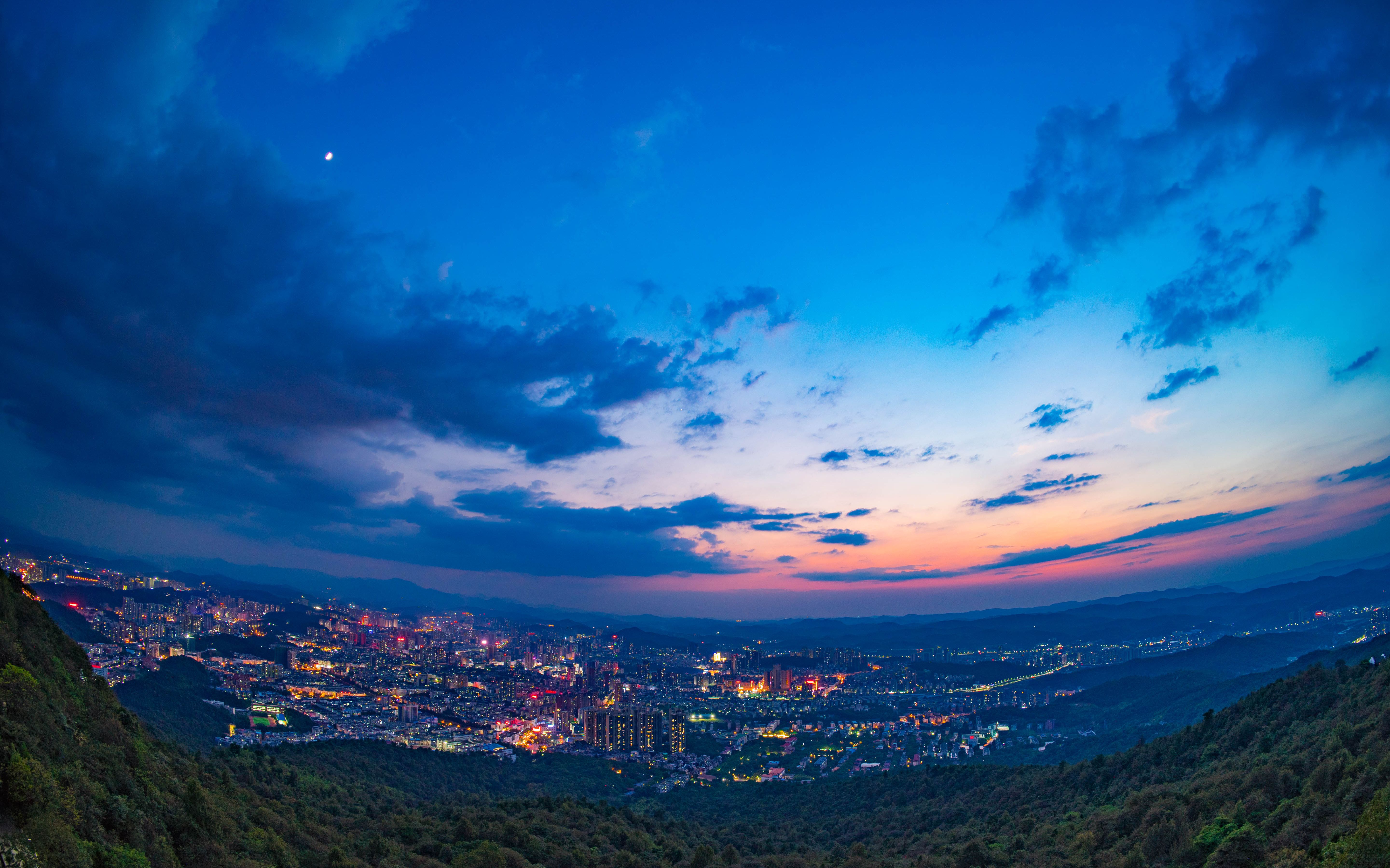 2021年秋_苏仙岭望郴城_夕阳夜景