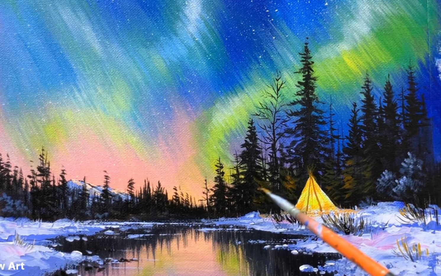 丙烯画wowart中字极光夜日常挑战159p2为配色字幕版