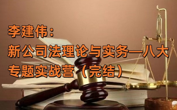 李建伟《新公司法理论与实务—八大专题实战营》哔哩哔哩bilibili