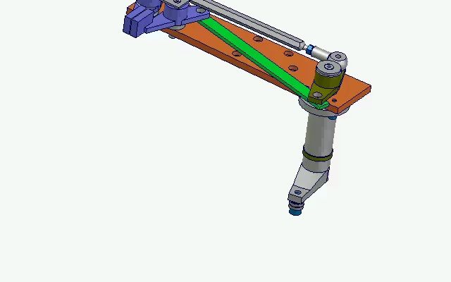 机械原理动画,机构动图:双摇杆夹紧机构