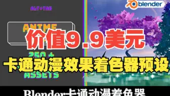价值9.9美元！Blender插件，卡通动漫效果着色器预设 Alt Tab – Procedural Anime Pack 250+