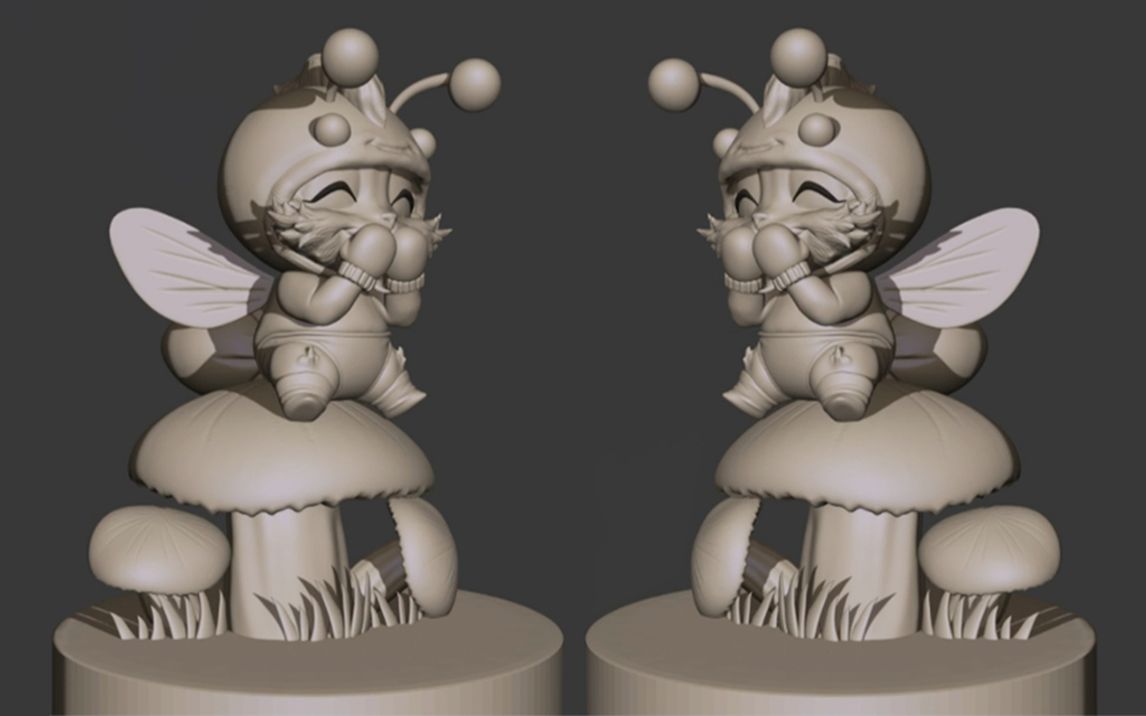 【zbrush教程】lol遊戲角色提莫手辦模型雕刻,zbrush零