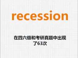 Download Video: 高频单词：recession