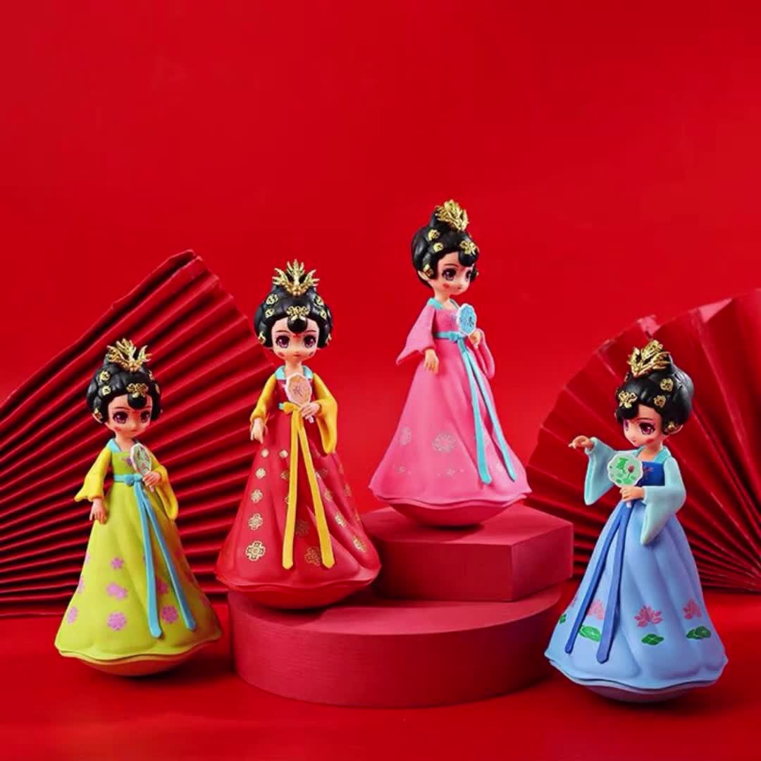 西安不倒翁小姐姐唐朝玩偶新款网红不倒翁大唐摆地摊娃娃西安儿童3509