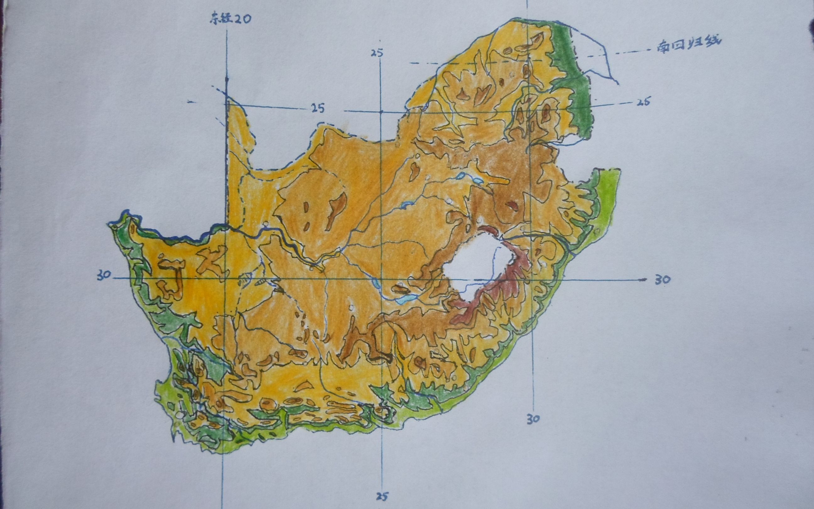 南非地图简笔画图片