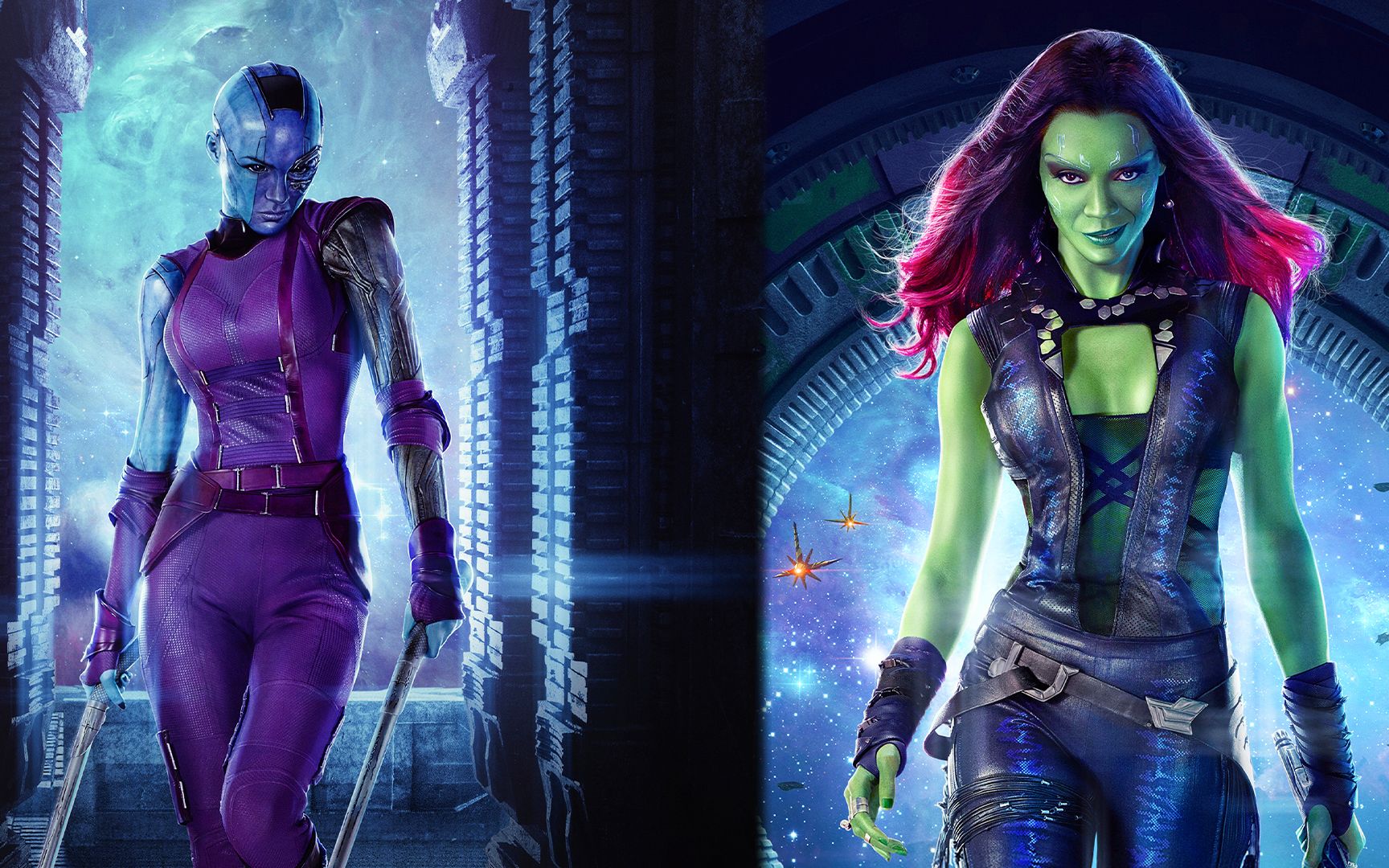 【漫威打斗片段】卡魔拉和星云俩姐妹的殊死搏斗