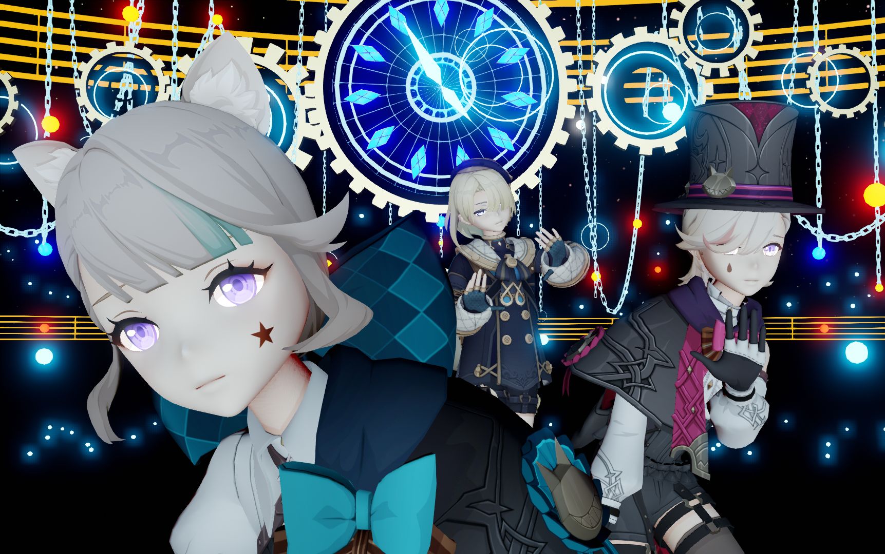 【原神mmd】壁炉之家三小只-拼凑的断音