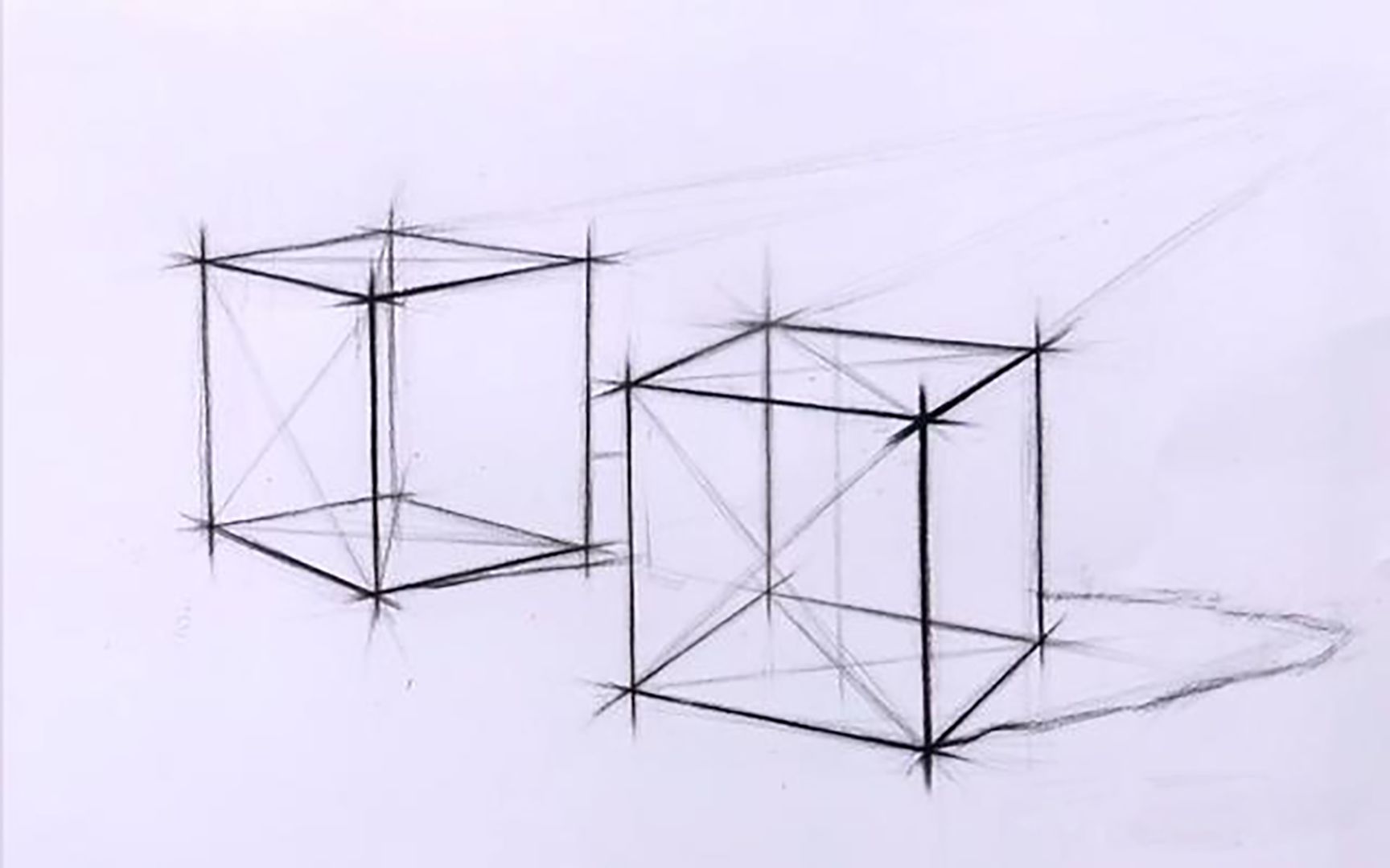 【设计手绘】结构素描方体|三分钟学会_哔哩哔哩_bilibili