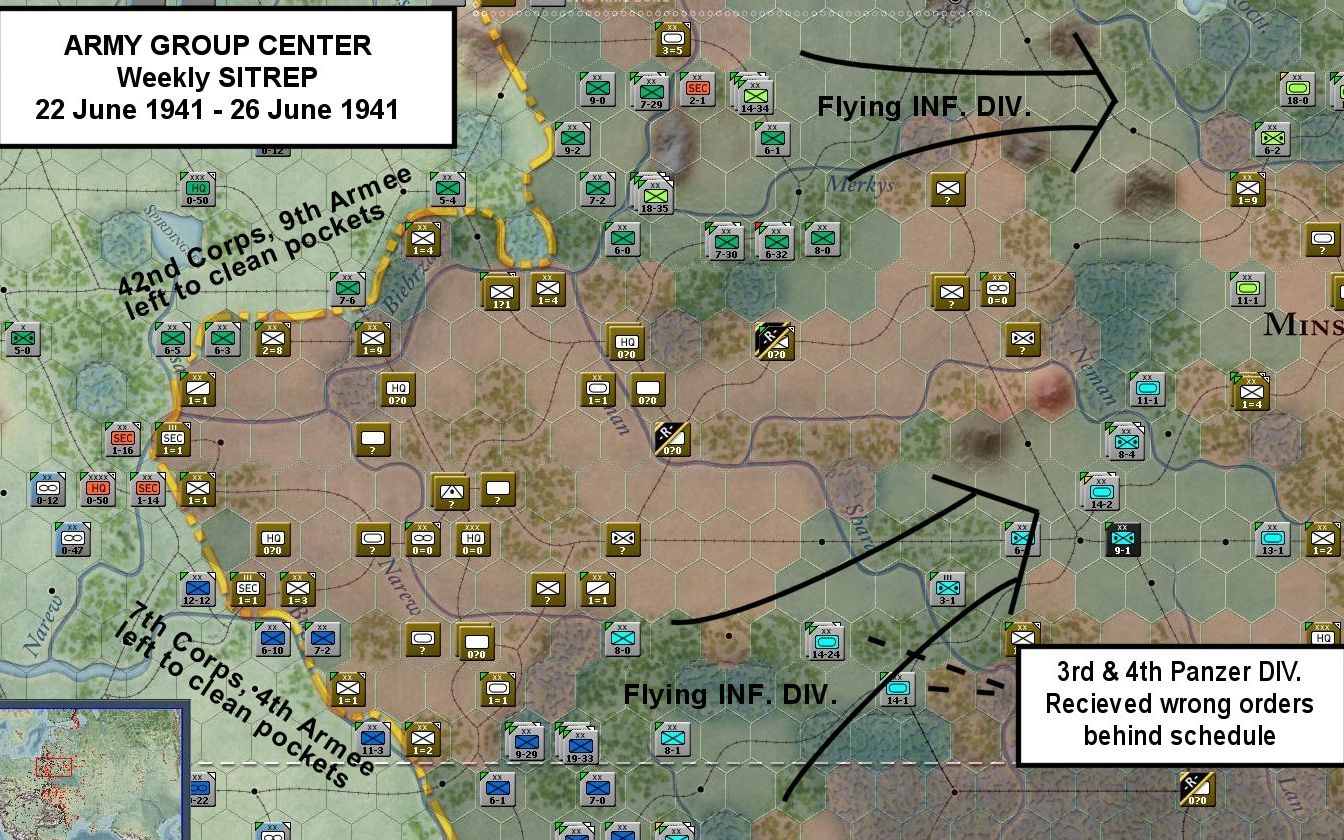 [图]【War in the East】明斯克之路Road to Minsk（1941.6.22-7.3）德军VS苏军AI