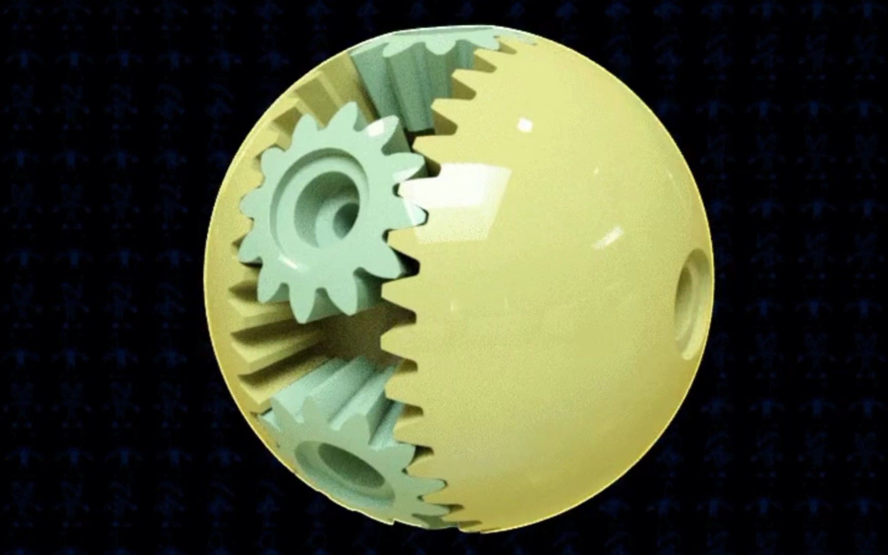 冲洗器冠状齿轮啮合运动