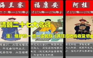 下载视频: 清朝的二十七大名将 您知道多少？