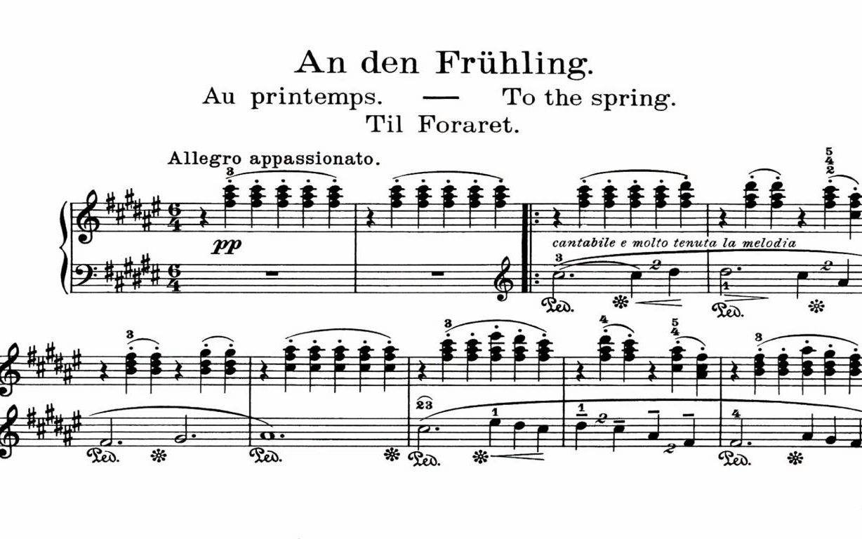 [图]【钢琴】格里格 - 致春天 Op.43 No.6 Edvard Grieg - To The Spring Op.43 No.6 [Thurzó]