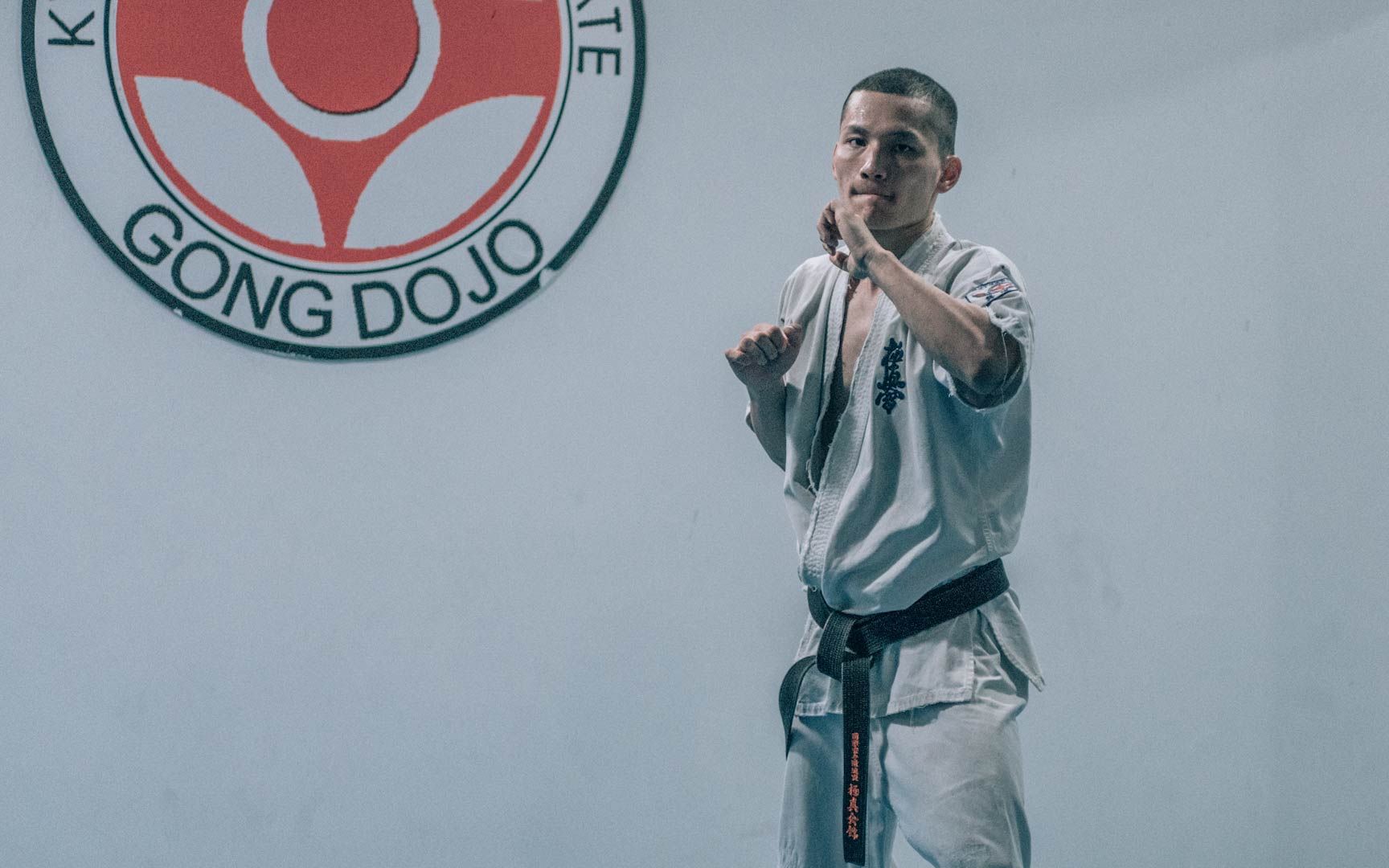 极真空手道实战步法-弧线防守型撤步(右)