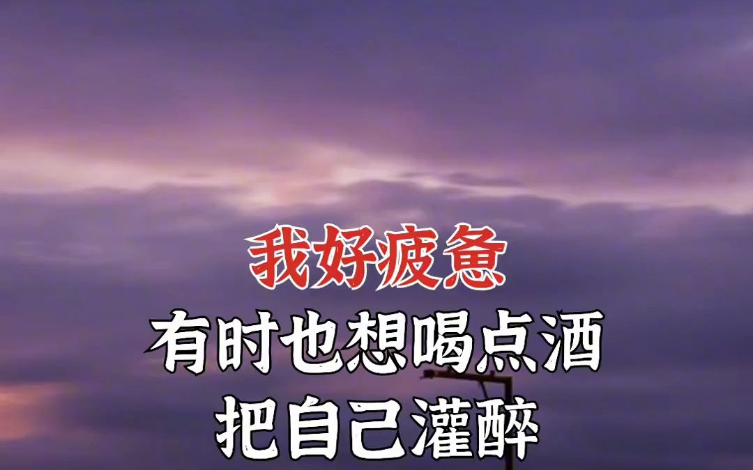 我好疲惫,有时候也想把自己灌醉