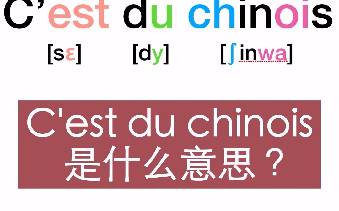 法语c'est du chinois 是什么意思?哔哩哔哩bilibili