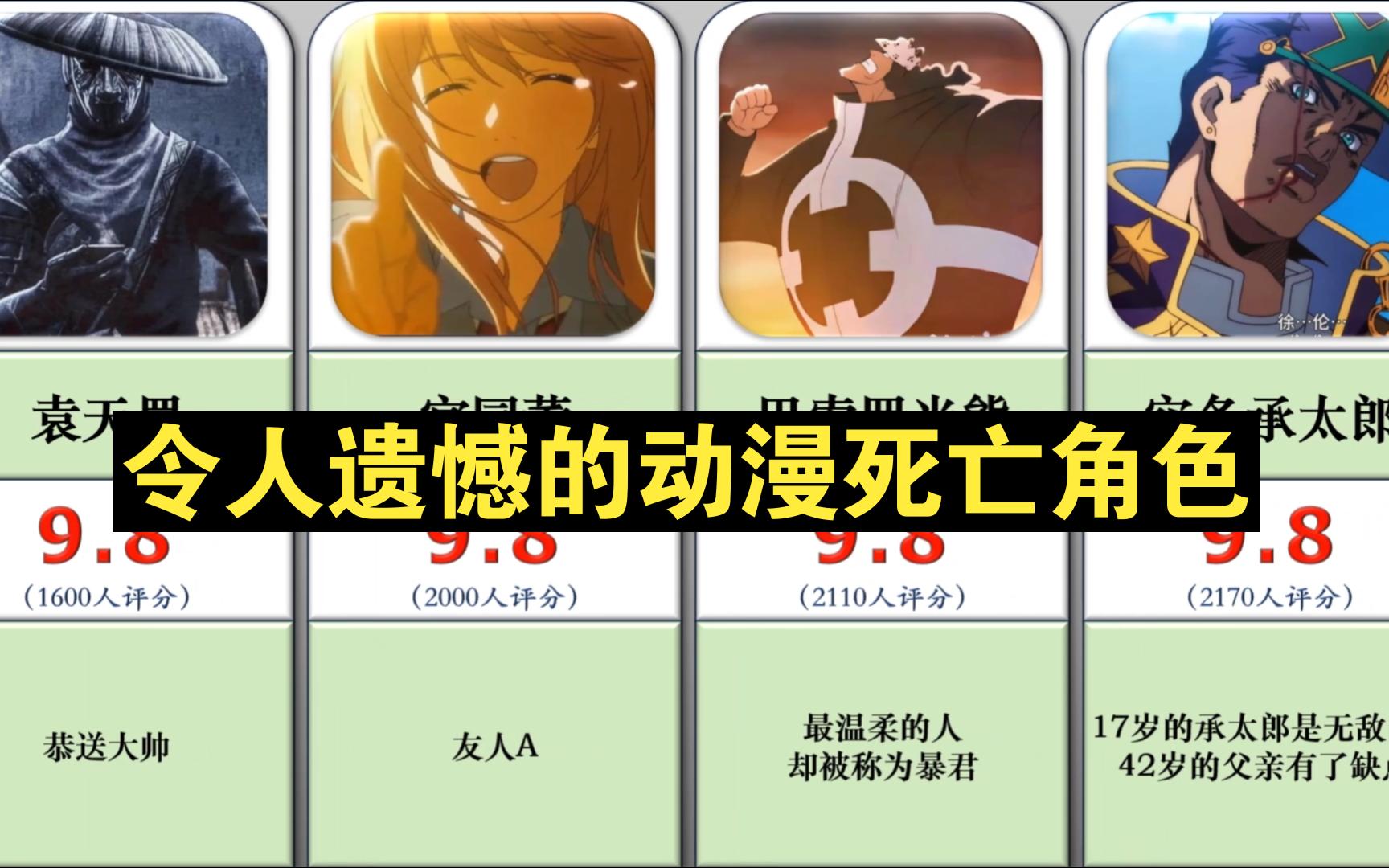 【虎扑】那些令人意难平的动漫死亡角色,谁是你心中的意难平?