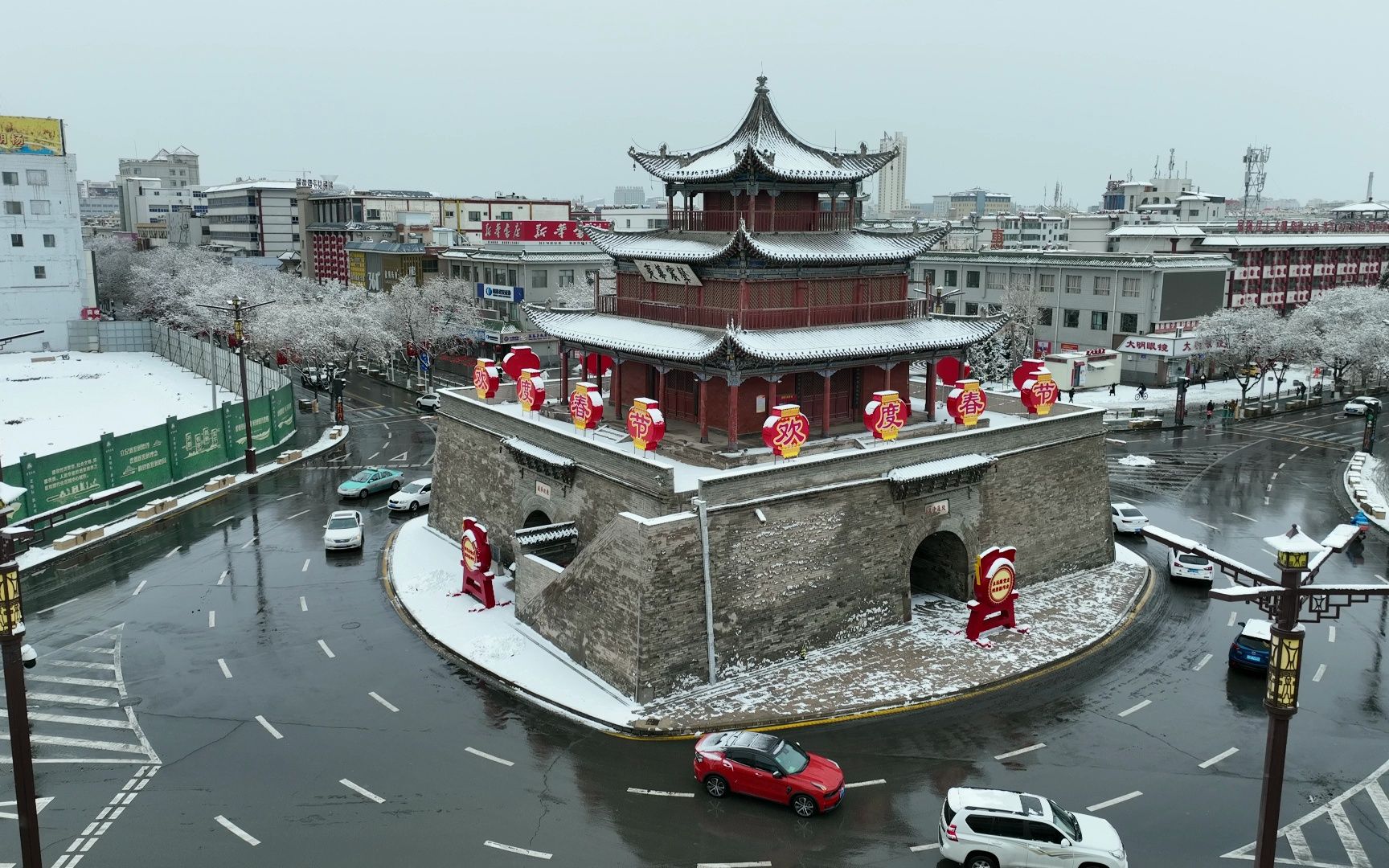 酒泉鼓楼春节图片