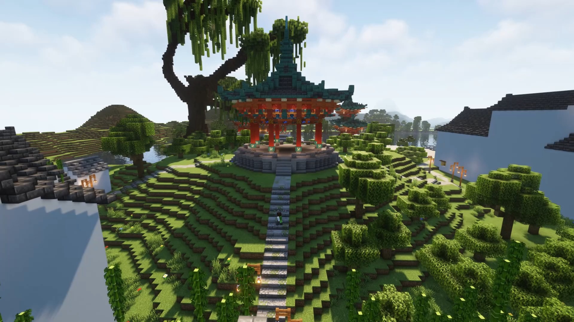 【我的世界】好看的中式八角亭有地方乘凉啦