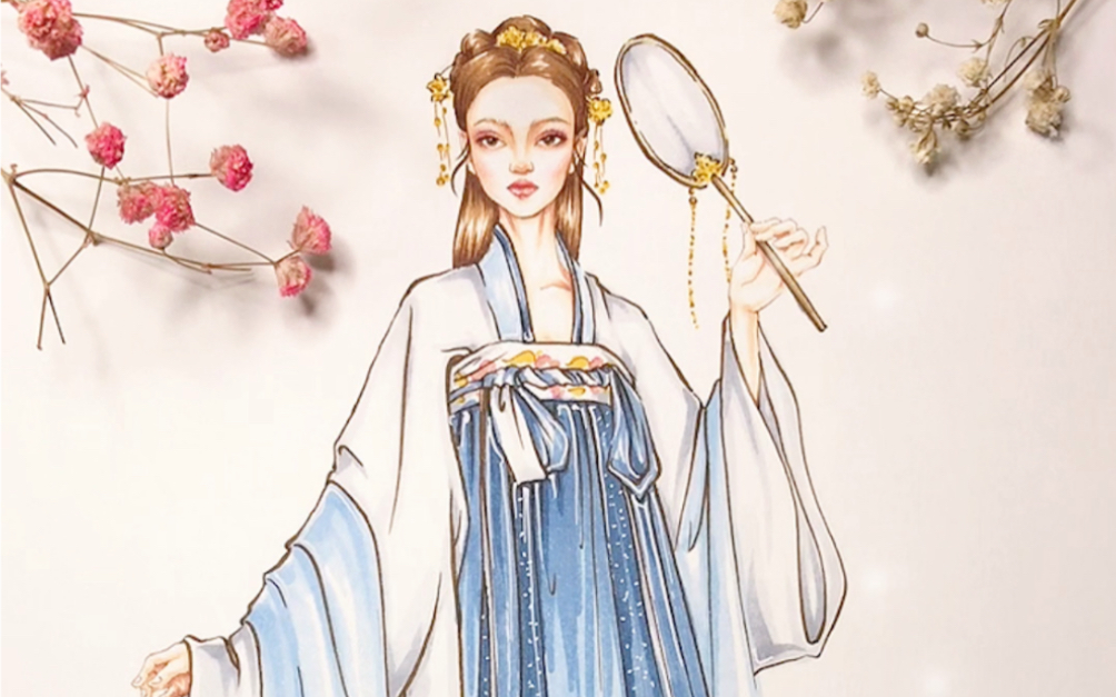 马克笔汉服手绘,岁月待你可好,是否安然无恙?