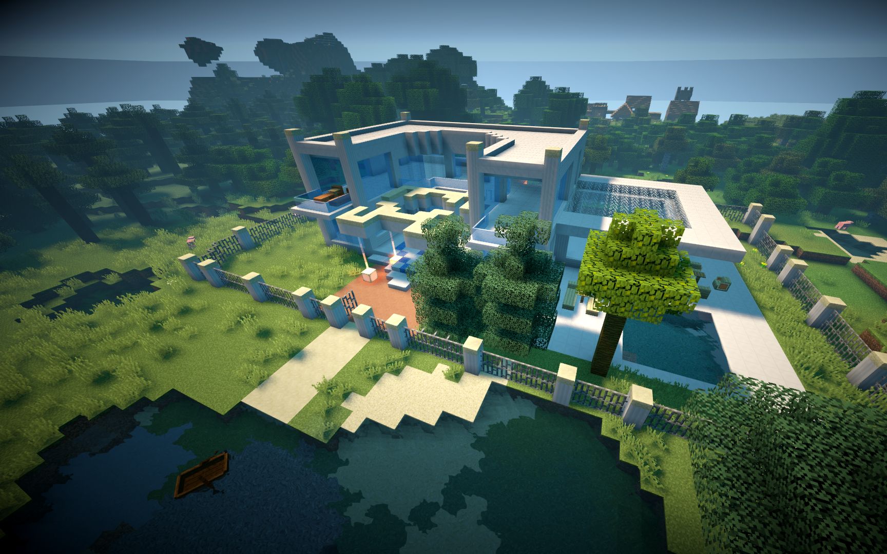 minecraft☆我的世界☆海边豪宅建筑直播录像[回坑系列]