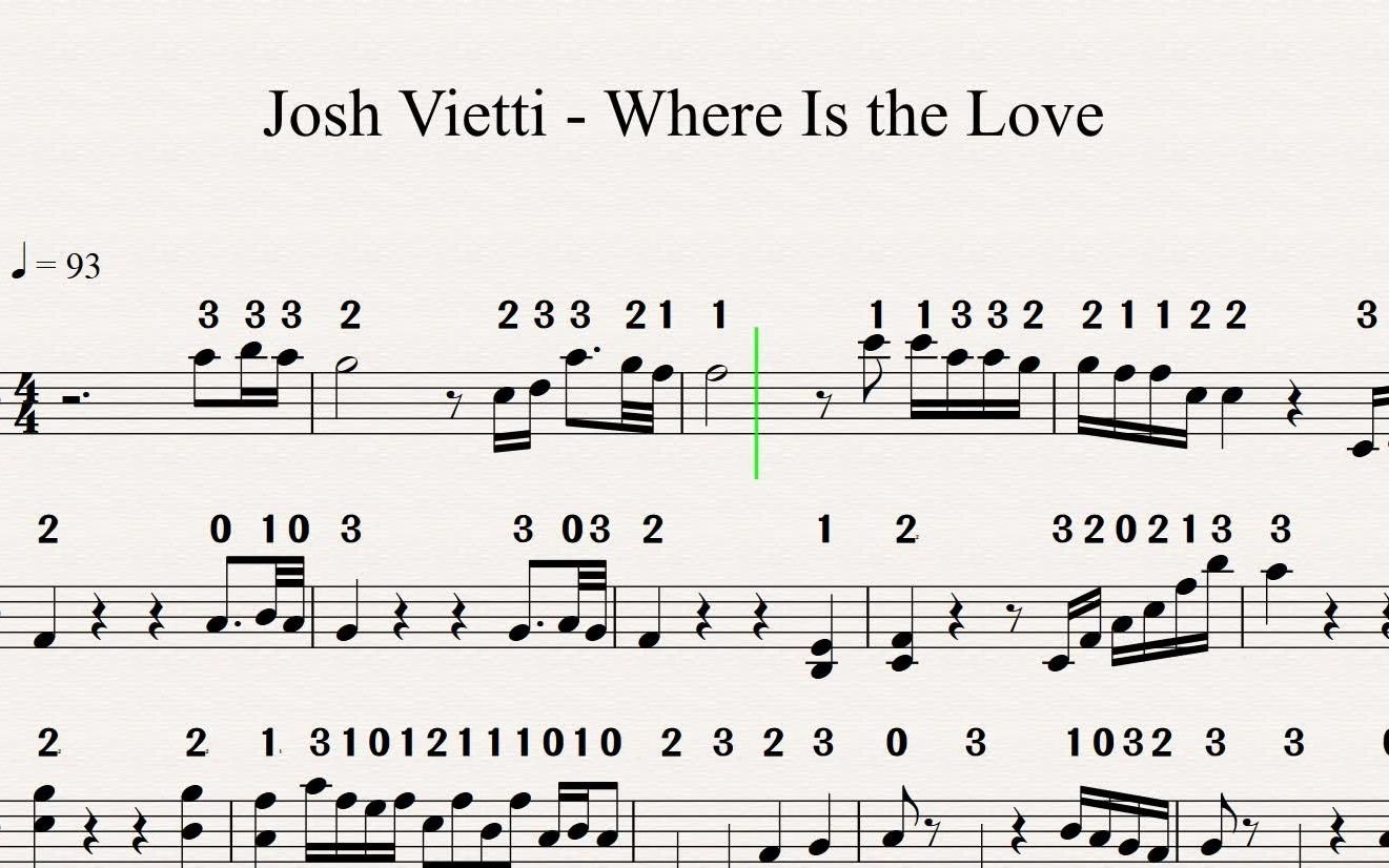 josh vietti - where is the love 小提琴谱 指法_哔哩哔哩_bilibili