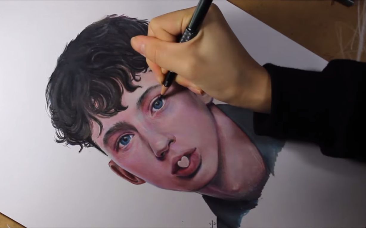 【彩铅手绘】【troye sivan】油管大触手绘戳