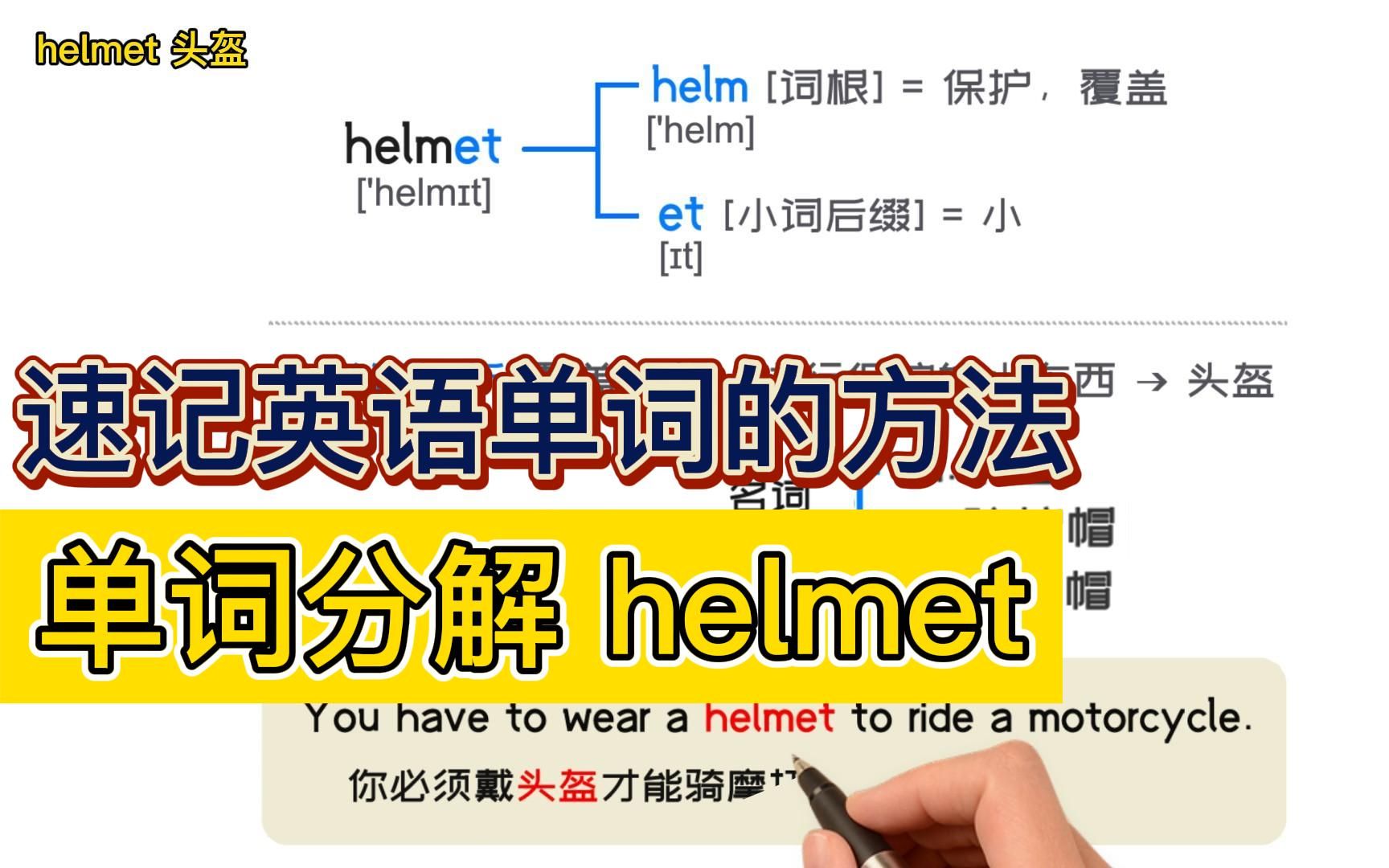 helmet #单词分解 学英语过目不忘的方法和技巧 #词根词缀记单词哔哩哔哩bilibili