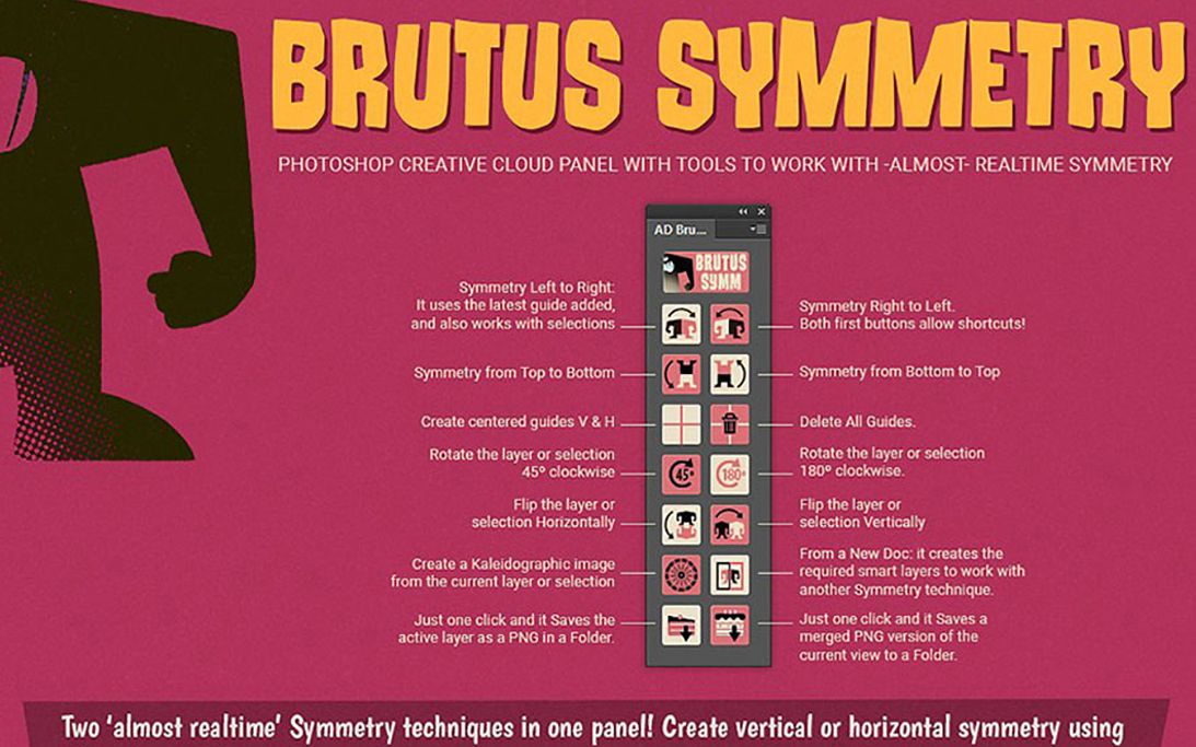 Photoshop CCCC2020镜像对称PS插件 AD Brutus Symmetry v1.7 WinMac哔哩哔哩bilibili