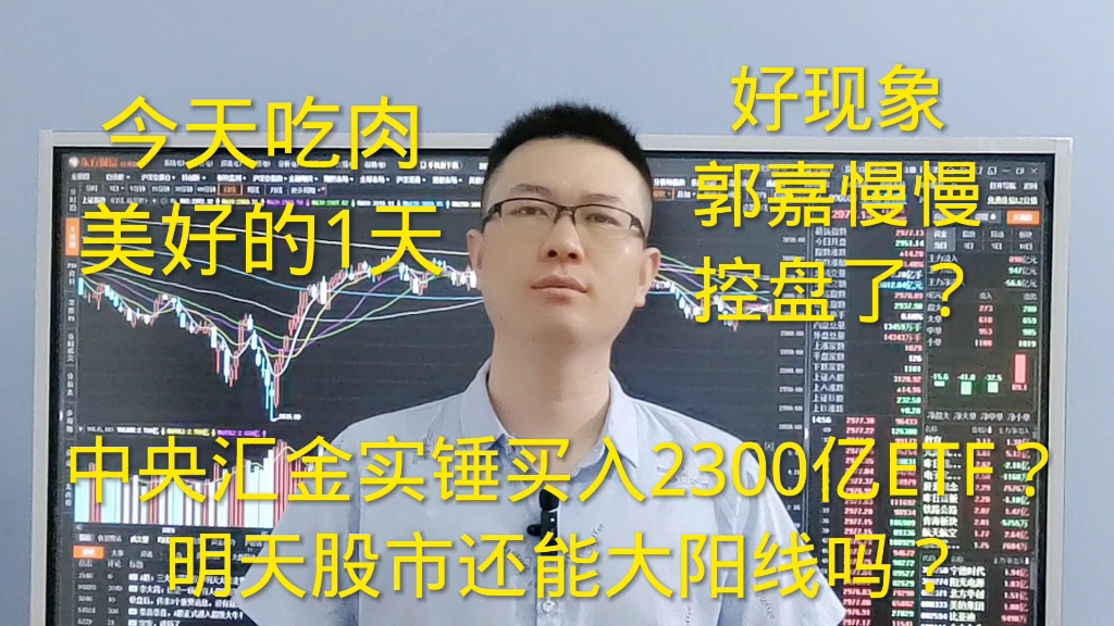 中央汇金实锤买入2300亿ETF了?主力有控盘迹象?明天股市大阳线?哔哩哔哩bilibili