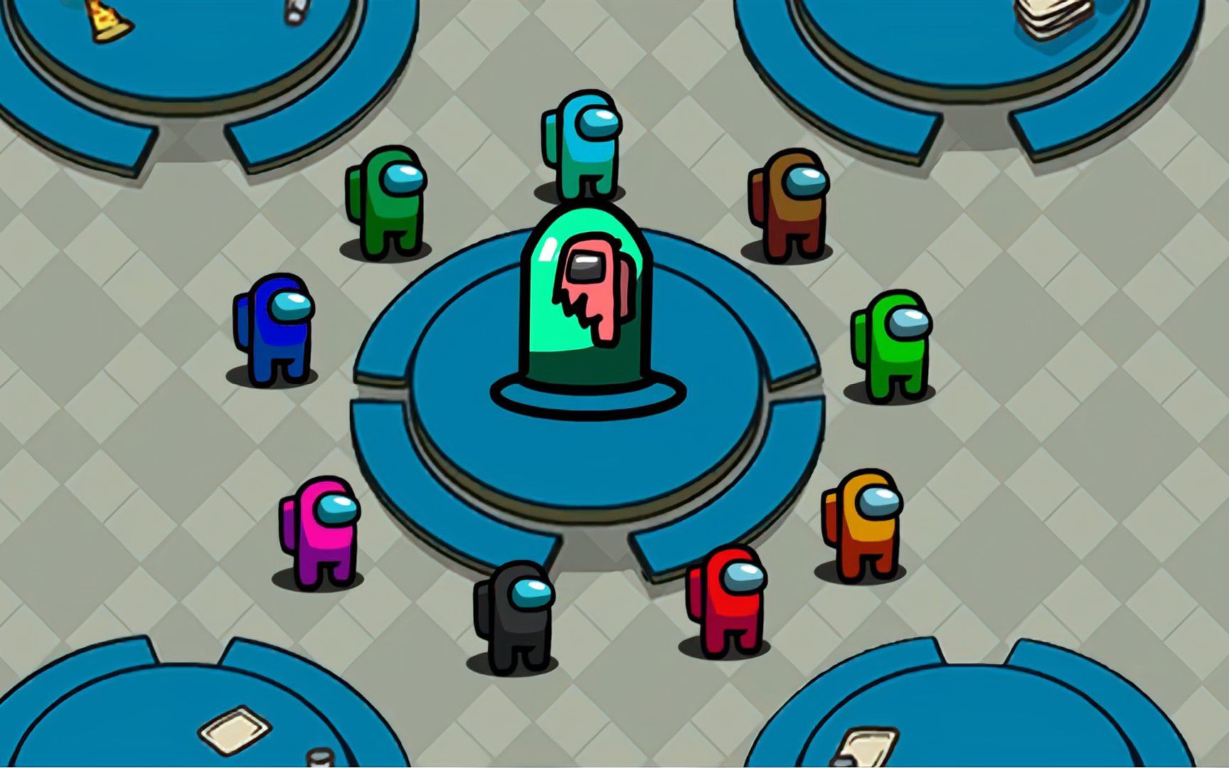 amongus我们之中游戏动画:飞船上出现僵尸