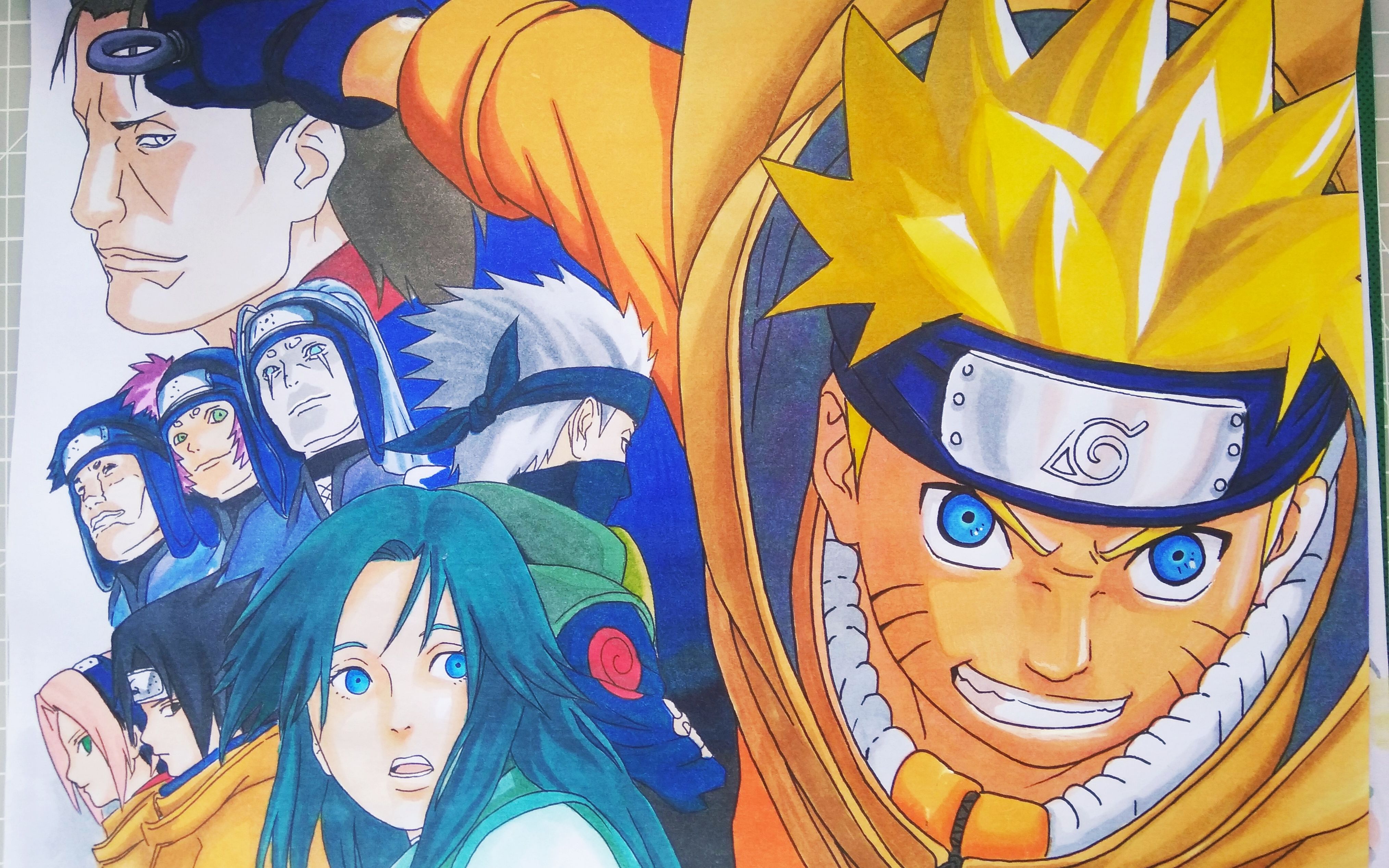 马克笔不小心就把鸣人送去非洲了火影忍者临摹上色