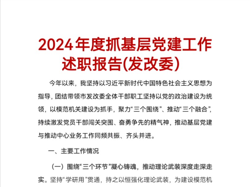 2024年度抓基层党建工作述职报告哔哩哔哩bilibili