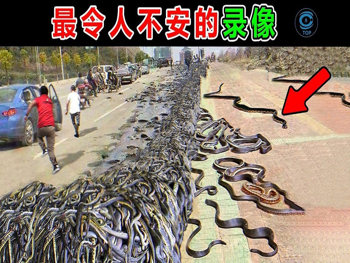 [图]镜头捕捉到惊人一幕，数千条蛇入侵马路，居民吓得四处逃窜！#最大 #最小 #世界之最 #top #动物 #排名 #冷知识 #生物 #动物 #神秘 #top10 #