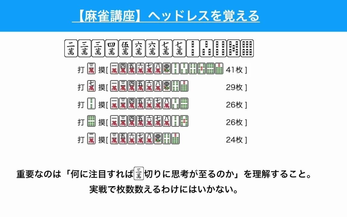 [图]【麻将讲座】牌效率基础：快速解决复杂何切的必备知识