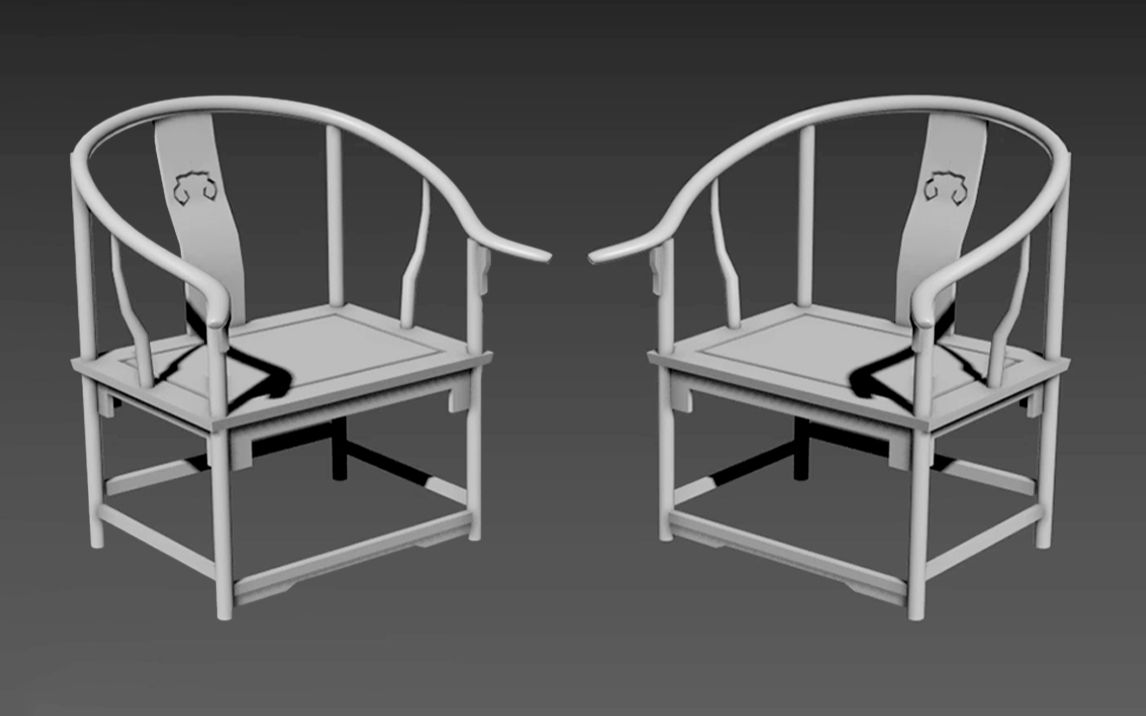 【3dmax新手教程】太师椅模型制作,3dmax入门基础建模案例练习-3dmax