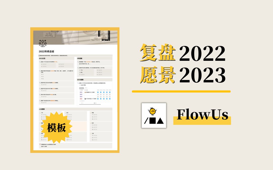 【复盘+目标】如何制定2023目标?先复盘再规划!FlowUs模板教程哔哩哔哩bilibili