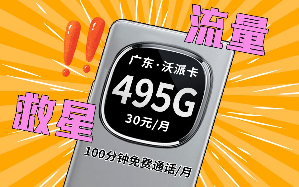 流量救星!!30元495G广东沃派卡!2024流量卡推荐、移动、联通、电信流量卡、5G手机卡、电话卡推荐哔哩哔哩bilibili