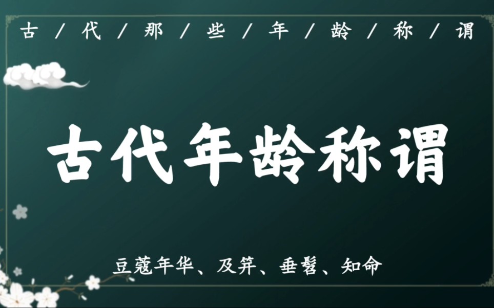 [图]【文化常识】古代的那些年龄称谓