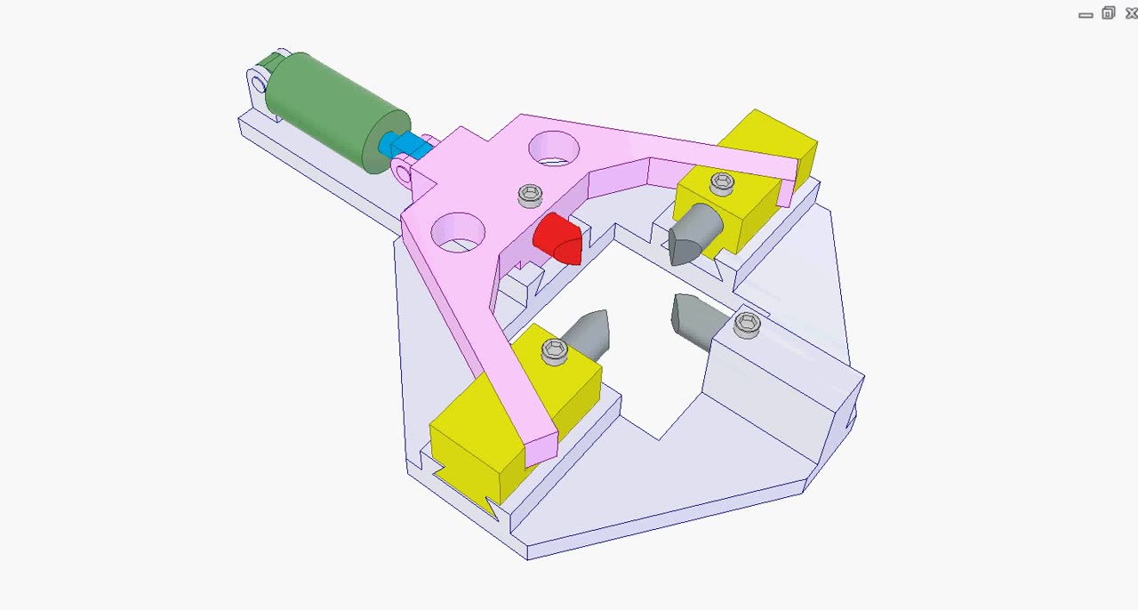 分享一万个机械动作原理设计图之二:三个径向同步运动的滑块